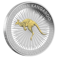Australien - 1 AUD PerthMint Knguru 2016 - 1 Oz Silber Gilded