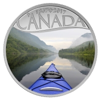 Kanada - 10 CAD 150 Jahre Kanada Kajakfahren 2016 - Silbermnze