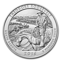 USA - 0,25 USD North Dakota Theodore Roosevelt 2016 - 5 Oz Silber