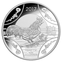 Australien - 1 AUD RAM Jahr des Hahns 2017 - 11,66g Silber PP