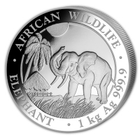 Somalia - African Wildlife Elefant 2017 - 1 KG Silber