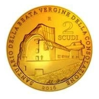 San Marino - 2 Scudi Goldscudi Heilige Jungfrau - Goldmnze PP