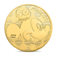 Frankreich - 50 EUR Jugendliche Mickey Maus 2017 - 1/4 Oz Gold
