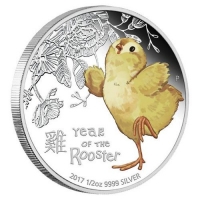 Tuvalu - 0,5 TVD Baby Rooster/Hahn 2017 - 1/2 Oz Silber