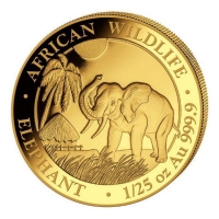 Somalia - 50 Shillings Elefant 2017 - 1/25 Oz Gold