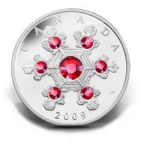Kanada - 20 CAD Crystal Snowflake Pink 2009 - 1 Oz Silver
