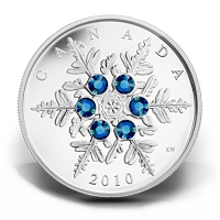 Kanada - 20 CAD Crystal Snowflake Blue 2010 - 1 Oz Silver