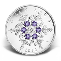 Kanada - 20 CAD Crystal Snowflake Tanzanite 2010 - 1 Oz Silver