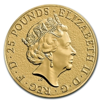 Grobritannien - 25 GBP Queens Beasts Lion 2016 - 1/4 Oz Gold