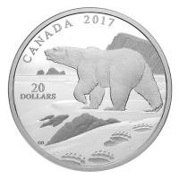 Kanada - 20 CAD Eisbr 2017 - 1 Oz Silber PP