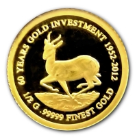 Gabun - 1000 Francs Springbock 2012 - 1/2g Gold