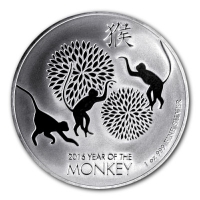 Niue - 2 NZD Lunar Jahr des Affen - 1 Oz Silber