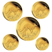 Australien - 195 AUD Knguru 5-Coin-Set 2017 - 1,9 Oz Gold PP