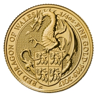 Grobritannien - 25 GBP Queens Beasts Dragon 2017 - 1/4 Oz Gold