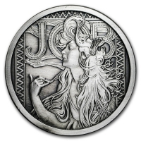 USA - Alfons Mucha Kollektion JOB - 5 Oz Silber Antik Finish