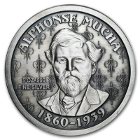 USA - Alfons Mucha Kollektion JOB - 5 Oz Silber Antik Finish