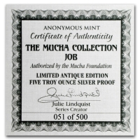 USA - Alfons Mucha Kollektion JOB - 5 Oz Silber Antik Finish