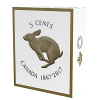 Kanada - 5 Cent Big Coin Hase 2017 - 5 Oz Silber Gilded