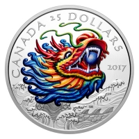 Kanada - 25 CAD Drachen Fest 2017 - 1 Oz Silber HR
