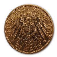 Deutsches Kaiserreich - 20 Mark Wilhelm II Wrttemberg - 7,16g Goldmnze