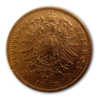 Deutsches Kaiserreich 20 Mark Friedrich Baden 7,16g Gold Rückseite