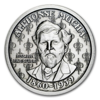 USA - Alfons Mucha Kollektion Rose - 5 Oz Silber Antik Finish