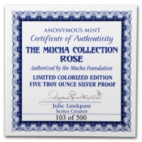 USA - Alfons Mucha Kollektion Rose - 5 Oz Silber PP Color