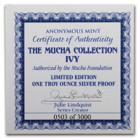 USA - Alfons Mucha Kollektion IVY - 1 Oz Silber Proof
