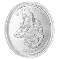 Kanada - 30 CAD Zentangle(R) Art Grauer Wolf 2017 - 2 Oz Silber