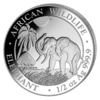 Somalia - African Wildlife Elefant 2017 - 1/2 Oz Silber
