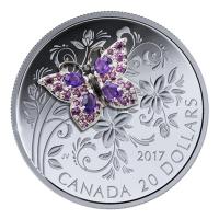 Kanada - 20 CAD Edelstein Schmetterling 2017 - 1 Oz Silber