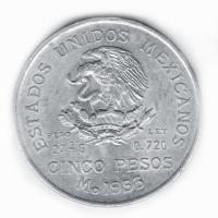 Mexiko - 5 Pesos 200 Jahre Hidalgo 1953 - Silbermnze