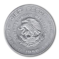 Mexiko - 10 Pesos Hidalgo 1956 - Silbermnze