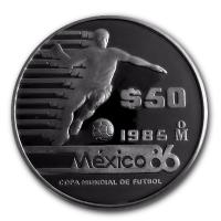 Mexiko - 50 Pesos WM1986 Spieler mit Ball - 1/2 Oz Silber PP