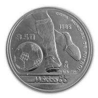 Mexiko - 50 Pesos WM1986 Fsse mit Ball - Silbermnze
