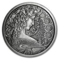 USA - Alfons Mucha Kollektion IVY - 5 Oz Silber Antik Finish