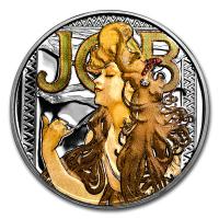 USA - Alfons Mucha Kollektion JOB - 1 Oz Silber PP Color