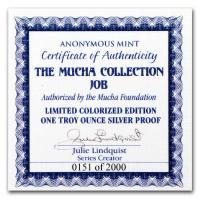 USA - Alfons Mucha Kollektion JOB - 1 Oz Silber PP Color