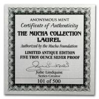 USA - Alfons Mucha Kollektion Laurel - 5 Oz Silber Antik Finish
