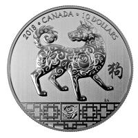 Kanada - 10 CAD Lunar Hund 2018 - 1/2 Oz Silber