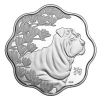 Kanada - 15 CAD Lunar Hund 2018 - Silber Lotus