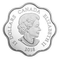 Kanada - 15 CAD Lunar Hund 2018 - Silber Lotus