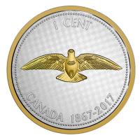 Kanada - 1 Cent Big Coin Felsentaube 2017 - 5 Oz Silber Gilded