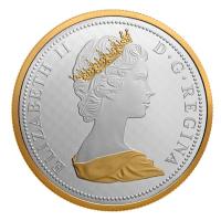 Kanada - 1 Cent Big Coin Felsentaube 2017 - 5 Oz Silber Gilded