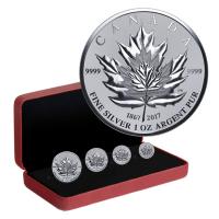 Kanada - 14 CAD Maple Leaf 4-Coin-Set 2017 - 1,85 Oz Silber Proof