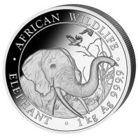 Somalia - African Wildlife Elefant 2018 - 1 KG Silber