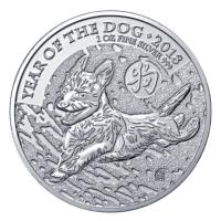 Grobritannien - 2 GBP Lunar Hund 2018 - 1 Oz Silber