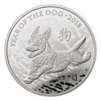 Grobritannien - 2 GBP Lunar Hund 2018 - 1 Oz Silber PP