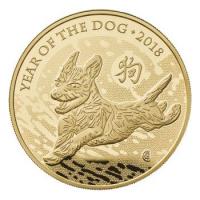 Grobritannien - 100 GBP Lunar Hund 2018 - 1 Oz Gold PP