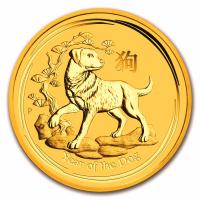 Australien - 15 AUD Lunar II Hund 2018 - 1/10 Oz Gold
